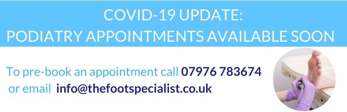 Podiatry appointments available soon at the foot specialist
